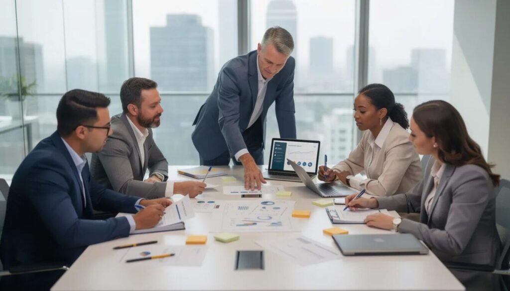 People in an office reviewing a new policy of Payment in liu of holiday
